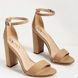 Sam Edelman Yaro Block Heel Sandal 9.5 M Soft Beige Leather